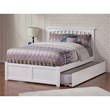 Leo & Lacey Mission Full Wood Platform Bed w/Footboard and Twin Trundle in White