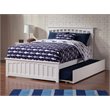 Leo & Lacey Full Platform Bed with Matching Footboard & Twin Trundle in White
