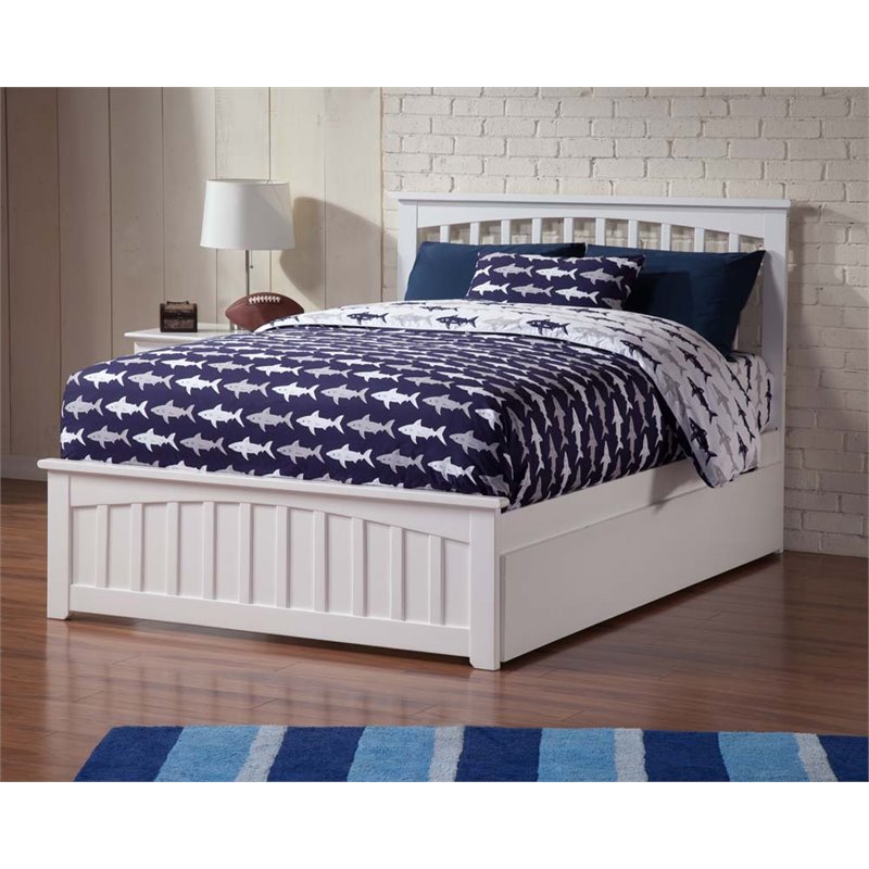 Leo & Lacey Urban Full Trundle Platform Bed in White
