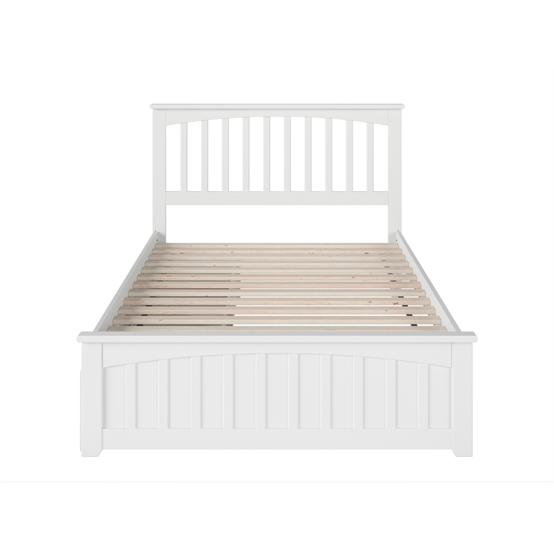 Leo & Lacey Farmhouse Solid Wood Urban Full Storage Platform Bed in White