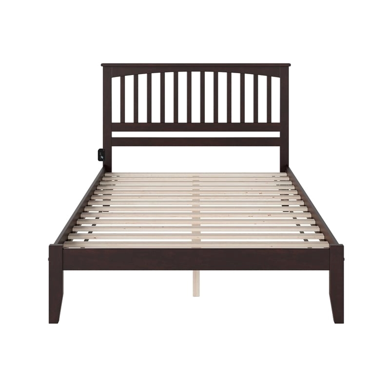 Leo & Lacey Mission Queen Solid Wood Platform Bed in Espresso