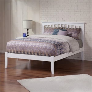 Leo & Lacey Mission Queen Solid Wood Platform Bed in White