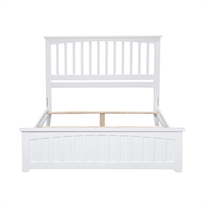 Leo & Lacey Queen Spindle Platform Bed in White