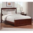 Leo & Lacey Solid Wood Queen Platform Bed with Footboard & USB Charger in Walnut