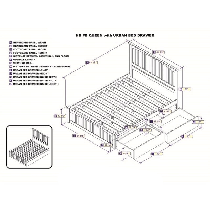 Leo & Lacey Farmhouse Solid Wood Urban Queen Storage Platform Bed in White