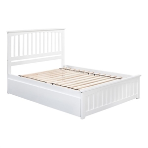 Leo & Lacey Farmhouse Solid Wood Urban Queen Storage Platform Bed in White