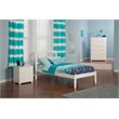 Leo & Lacey Contemporary Twin XL Solid Wood Platform Bed in White
