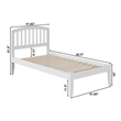 Leo & Lacey Contemporary Twin XL Solid Wood Platform Bed in White
