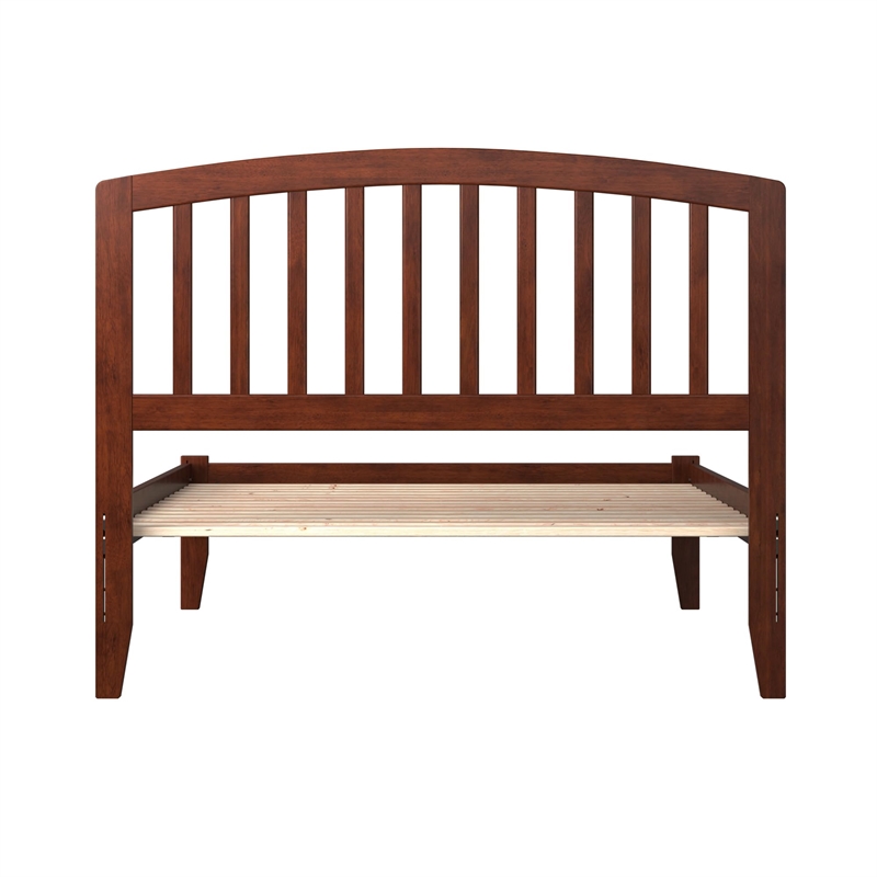 Leo & Lacey Contemporary Twin XL Solid Wood Platform Bed in Walnut