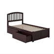 Leo & Lacey Richmond Twin XL Wood Platform Bed & Storage Drawers in Espresso