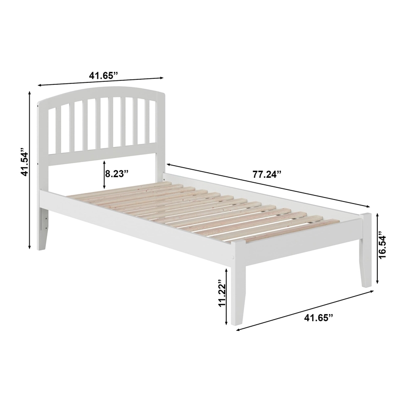 Leo & Lacey Richmond Twin Solid Wood Platform Bed in White