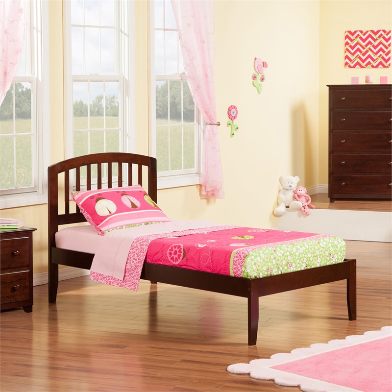 Leo & Lacey Richmond Twin Solid Wood Platform Bed in Walnut