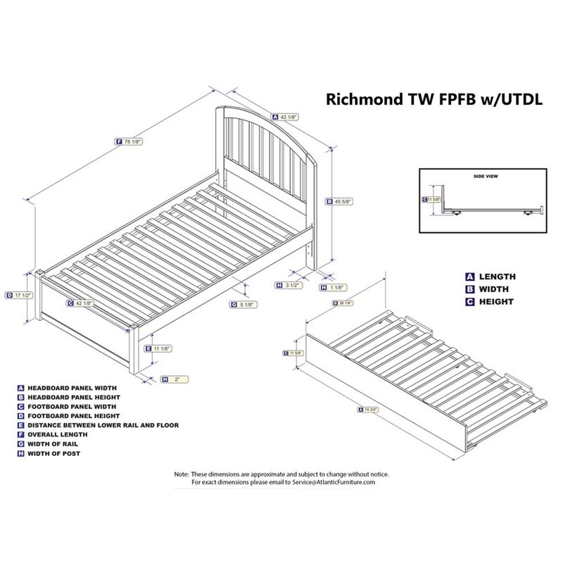 Leo & Lacey Richmond Twin Wood Platform Bed and Twin Trundle in Espresso