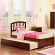 Leo & Lacey Richmond Twin Wood Platform Bed and Twin Trundle in Walnut