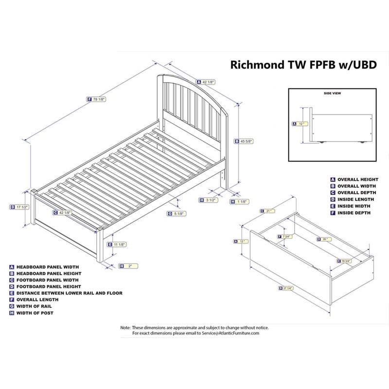 Leo & Lacey Richmond Twin Wood Platform Bed and Storage Drawers in Espresso