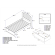 Leo & Lacey Twin Wood Platform Bed with Footboard and Storage Drawers in White