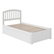 Leo & Lacey Twin Wood Platform Bed with Footboard and Storage Drawers in White