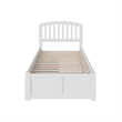 Leo & Lacey Twin Wood Platform Bed with Footboard and Storage Drawers in White