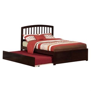 Leo & Lacey Richmond Full Wood Platform Bed and Twin Trundle in Espresso