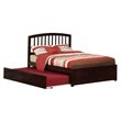 Leo & Lacey Richmond Full Wood Platform Bed and Twin Trundle in Espresso