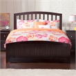 Leo & Lacey Full Wood Foundation Bed with Matching Footboard in Espresso