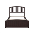Leo & Lacey Full Wood Foundation Bed with Matching Footboard in Espresso