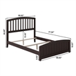 Leo & Lacey Full Wood Foundation Bed with Matching Footboard in Espresso