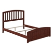 Leo & Lacey Farmhouse Solid Wood Full Bed w/ Footboard and USB Charger in Walnut