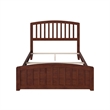 Leo & Lacey Farmhouse Solid Wood Full Bed w/ Footboard and USB Charger in Walnut
