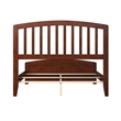 Leo & Lacey Farmhouse Solid Wood Full Bed w/ Footboard and USB Charger in Walnut