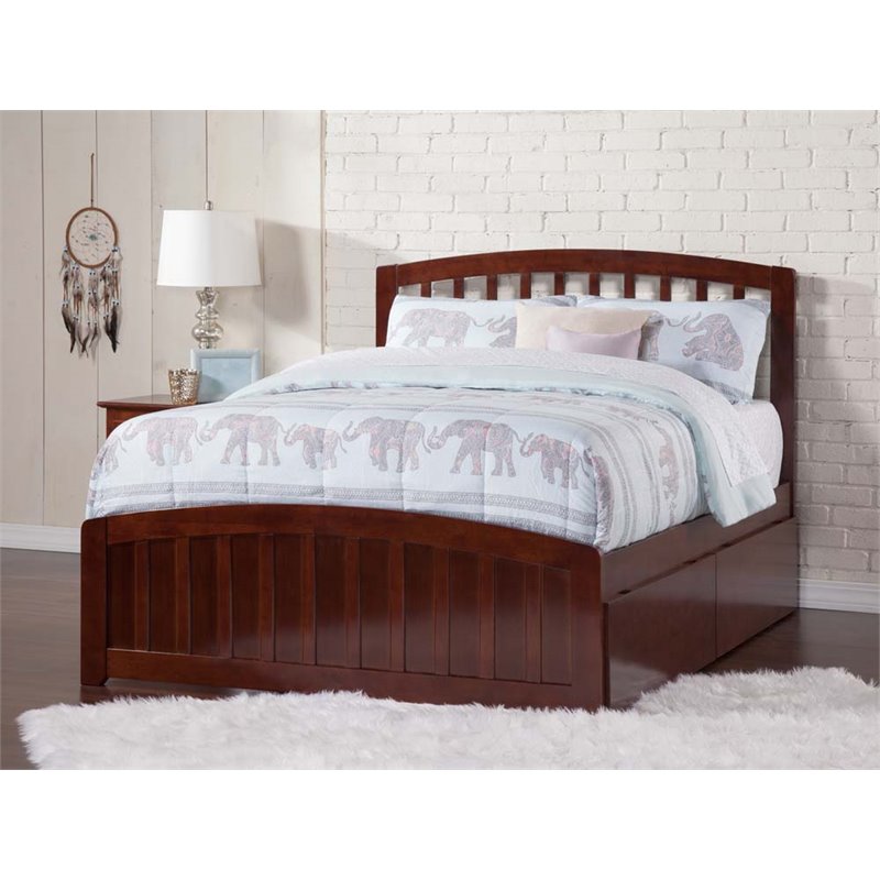 Leo & Lacey Urban Full Storage Bed in Walnut