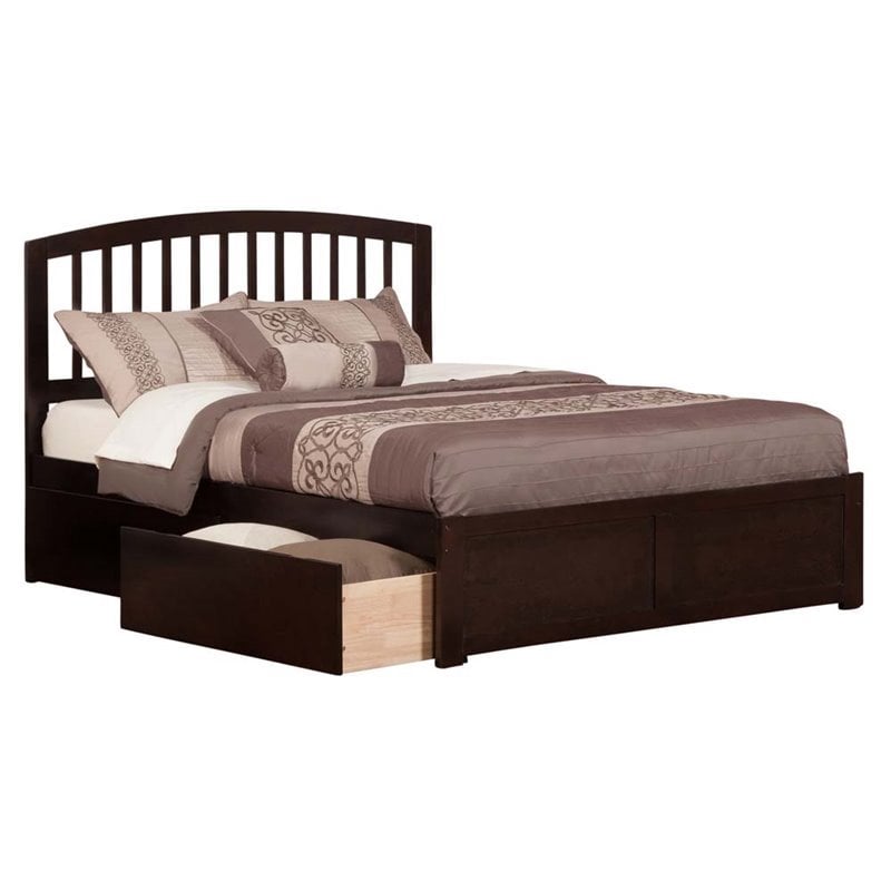 Leo & Lacey Richmond Queen Wood Platform Bed and Storage Drawers in Espresso