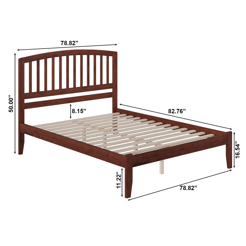 Leo & Lacey Richmond King Solid Wood Platform Bed in Walnut