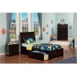 Leo & Lacey Twin XL Storage Platform Bed in Espresso
