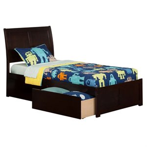 Leo & Lacey Twin XL Storage Platform Bed in Espresso