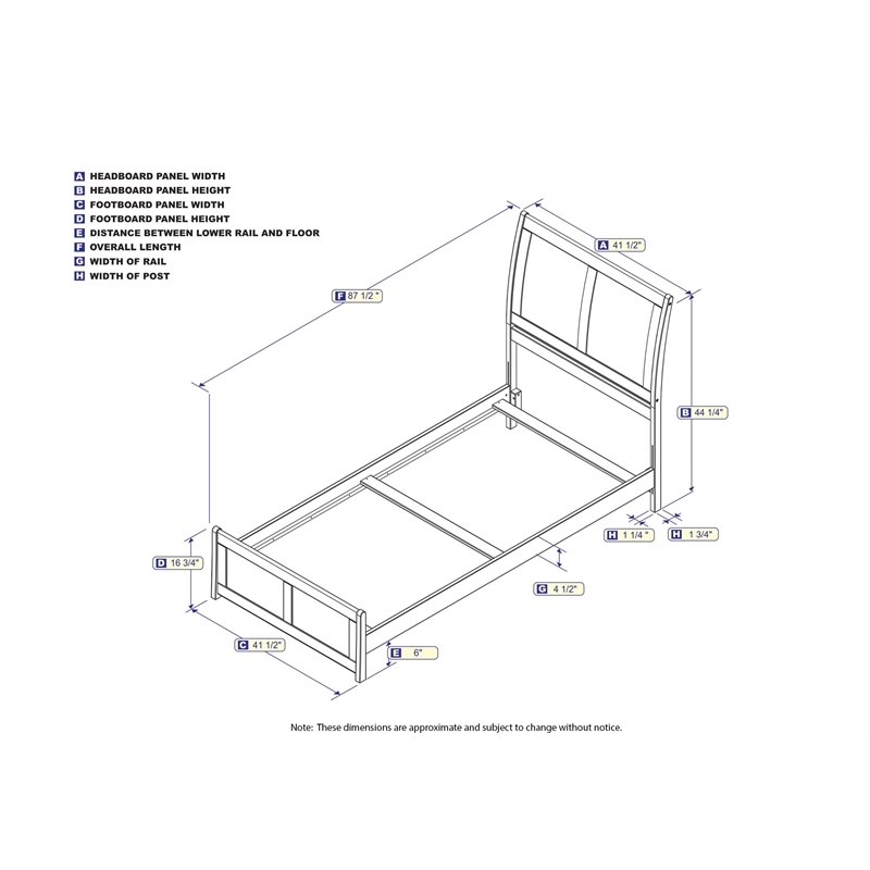 Leo & Lacey AFI Portland Twin XL Wood Foundation Bed Frame in White