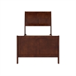 Leo & Lacey Twin XL Wood Foundation Bed Frame w/Matching Footboard Walnut