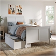 Leo & Lacey Portland Twin XL Storage Wood Platform Bed  in White