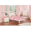 Leo & Lacey Contemporary Twin Solid Wood Platform Bed in White