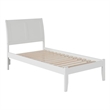 Leo & Lacey Contemporary Twin Solid Wood Platform Bed in White