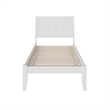 Leo & Lacey Contemporary Twin Solid Wood Platform Bed in White