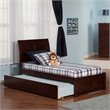 Leo & Lacey Urban Twin Trundle Platform Bed in Walnut