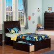 Leo & Lacey Twin Storage Platform Bed in Espresso