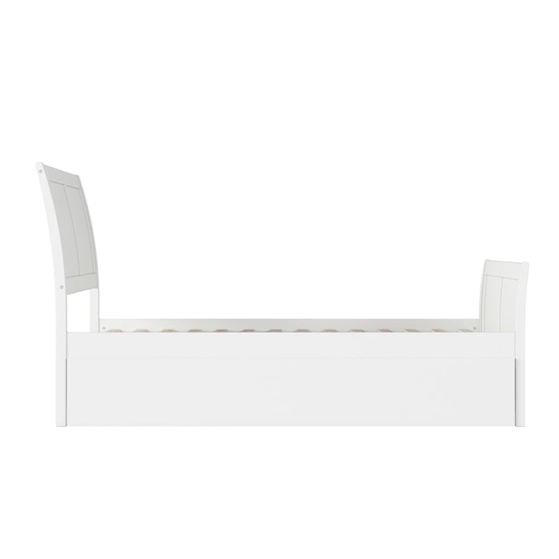 Leo & Lacey Portland Twin Wood Platform Bed  & Twin Trundle in White