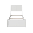 Leo & Lacey Twin Wood Foundation Bed Frame with Matching Footboard White