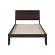 Leo & Lacey Solid Wood Full Platform Bed with USB Charging Station in Espresso