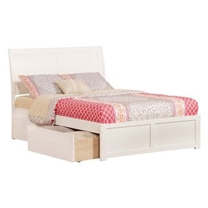 Leo & Lacey Urban Full Storage Platform Bed in White