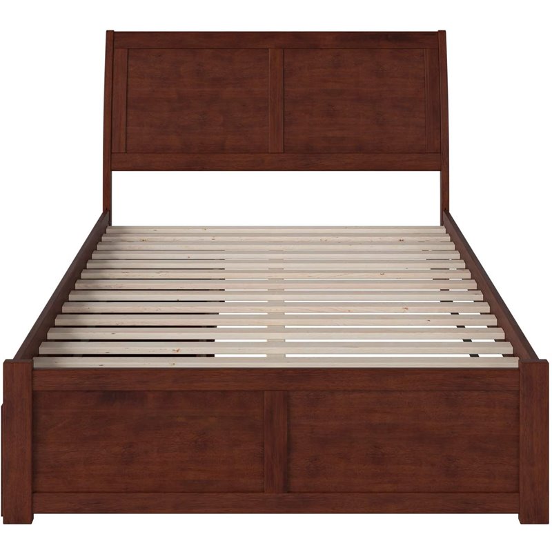 Leo & Lacey Urban Full Storage Platform Bed in Walnut