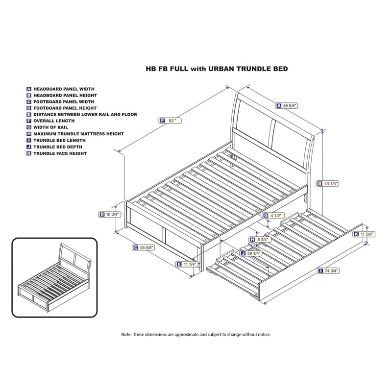 Leo & Lacey Portland Full Wood Platform Bed  & Twin Trundle in White