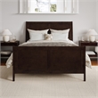 Leo & Lacey Full Wood Foundation Bed Frame with Matching Footboard Espresso